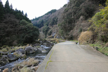 大分県竹田市　白水の滝　遊歩道