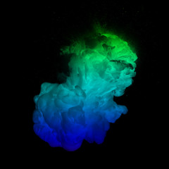 Vibrant Green Blue Smoke Cloud