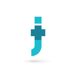 Letter J cross plus logo icon design template elements