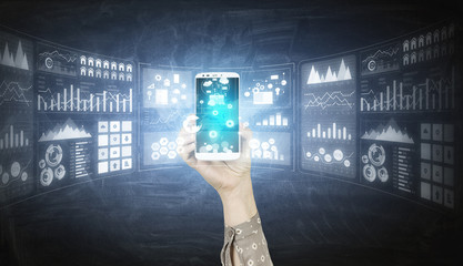 Online banking application . Mixed media