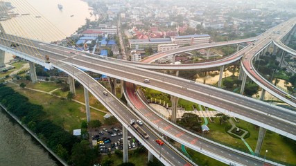 Fototapeta na wymiar Bangkok large road interchange