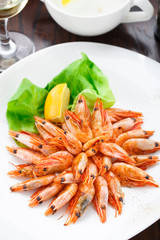 Fried shrimps on a plate