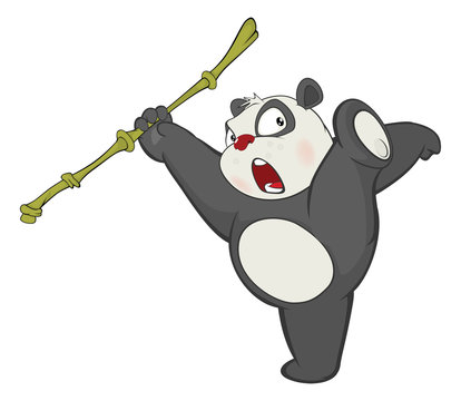  Illustration of a Cute Panda. Cartoon Character 