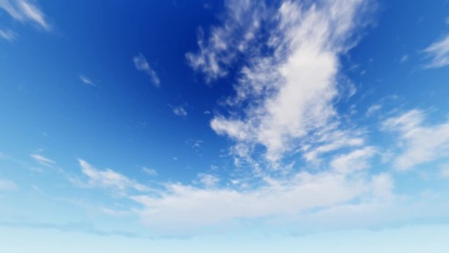 White clouds disappear in the hot sun on blue sky. Time-lapse motion background