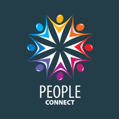 Obraz premium vector logo people