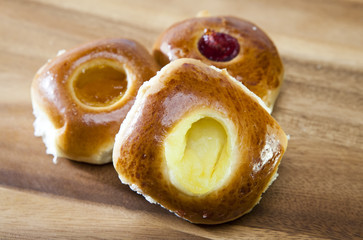 cakes, rich pastries with jam