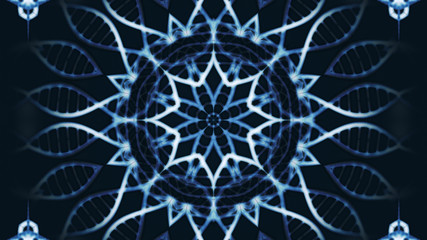 Elegant glamour mandala flower particles. 3D rendering