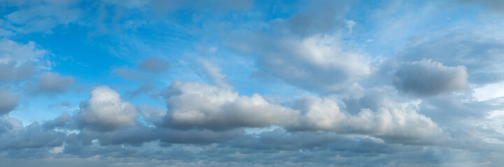Panoramic sky on a cloudy day.