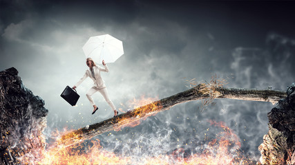 Brave enough to challenge it . Mixed media