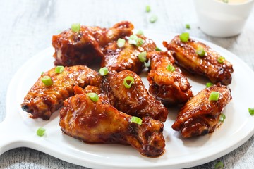 Honey Barbecue glazed chicken wings