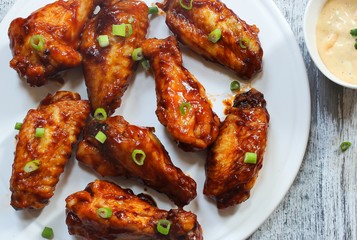 Honey Barbecue glazed chicken wings