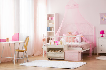 Girl bedroom with canopy bed