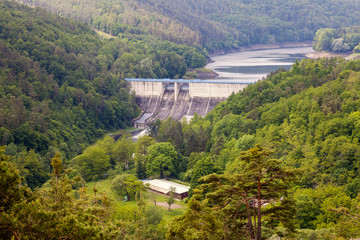 The reservoir and hydraulic power plant Dalesice in the Czech republic