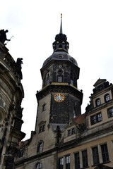Fototapeta na wymiar Architecture from Dresden in Germany and cloudy sky