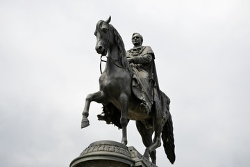 Architecture from Dresden in Germany and cloudy sky