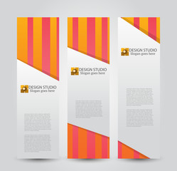 Banner template. Abstract background for design business education advertisement. Orange color. Vector  illustration.