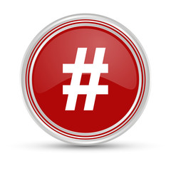 Roter Button - Hashtag