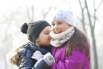 Two little girls play