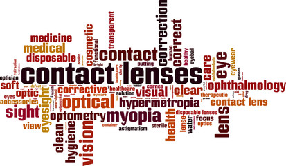 Contact lenses cloud concept. Vector illustration