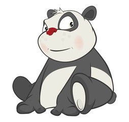  Illustration of a Cute Panda. Cartoon Character 