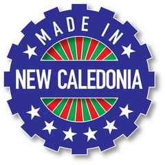 Made in New Caledonia flag color stamp