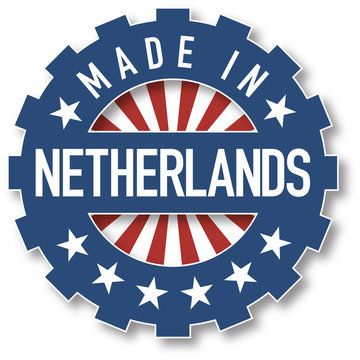 Made in Netherlands flag color stamp