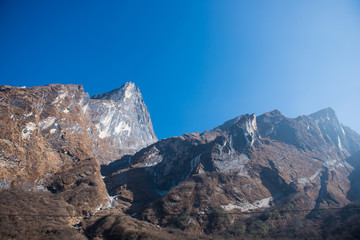 the high mountain in Annapurna sanctury