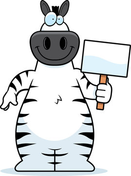 Cartoon Zebra Sign