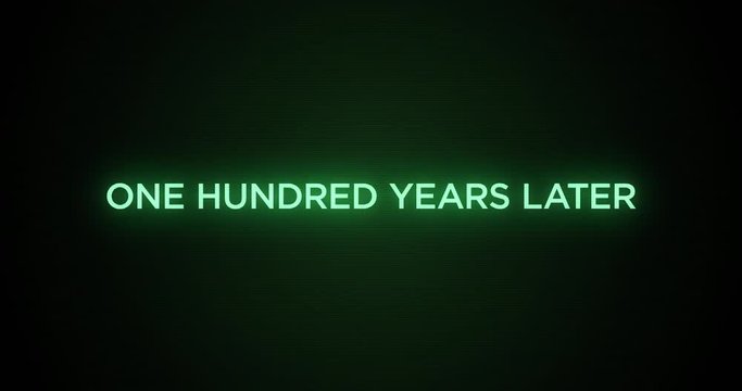 Glitchy Futuristic Action Movie Credit Text   One-Hundred Years Later