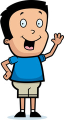 Cartoon Boy Waving