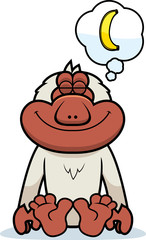 Cartoon Macaque Dreaming