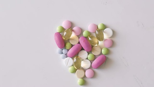 Close up rotating background with medicines