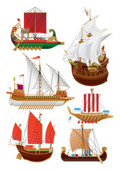 set of vintage sailboats © Oleksandr Babich