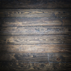 Old, shabby and vitage floor. Wooden brown planks textur.