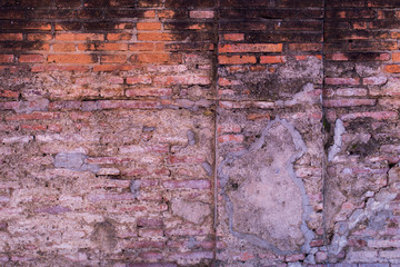 Ancient brick wall at a historic background.