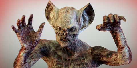 3D Illustration of a zombie vampire monster render