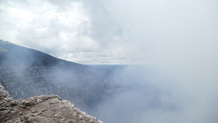 Fototapeta na wymiar Looking in the crater of the Masaya vulcano