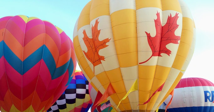 Colorful Hot Air Balloons Inflating in Provo, Utah
