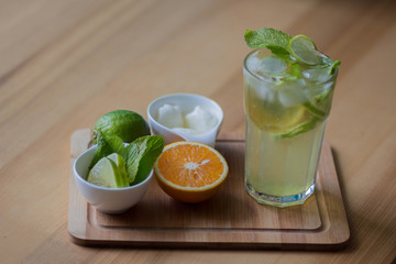 Fresh lemonade with mint