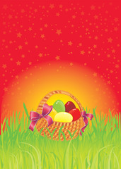 Easter greeting card with copy-space. 