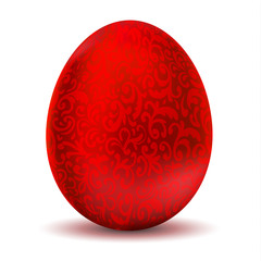 Luxurious metallic red Easter egg