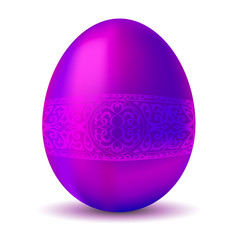 Luxurious metallic purple Easter egg