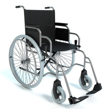 3d illustration of a wheelchair