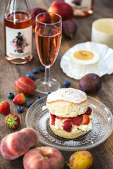 Strawberries and cream filled scone
