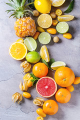Variety of citrus fruits