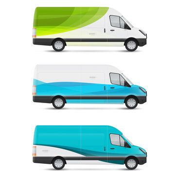 Mockup white bus. Set of design templates for transport. Branding for advertising, business and corporate identity.