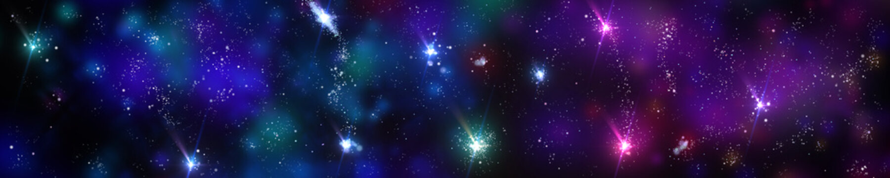 Panorama of the universe, star clusters, banner