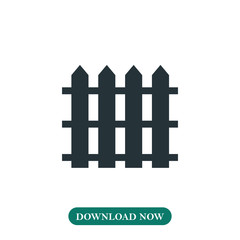 Wooden fence icon vector