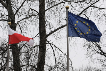flaga Unia Europejska Polska - obrazy, fototapety, plakaty