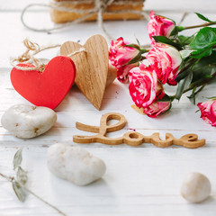 Two hearts and message Love